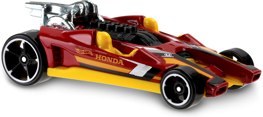 Hot Wheels 2016 - Collector # 025/250 - HW Digital Circuit 5/10 - Honda Racer - Red Body / Yellow Base - USA 'Showdown' Card