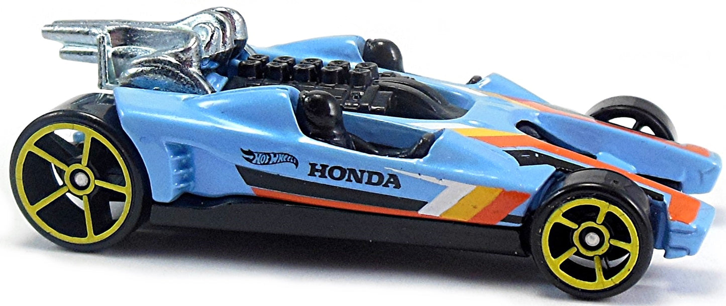 Hot Wheels 2016 - Collector # 025/250 - HW Digital Circuit 5/10 - Honda Racer - Sky Blue Body / Black Base - USA 'Showdown' Card