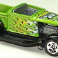 Hot Wheels 2002 - Collector # 108/240 - Hot Rod Magazine Series 2/4 - Hooligan - Green / Flames - USA '35th Anniversary' Card