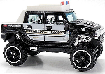 Hot Wheels 2011 - Collector # 161/244 - HW Main Street 1/10 - Hummer H2 SUT - Black &amp; White / El Segundo Police - USA Card