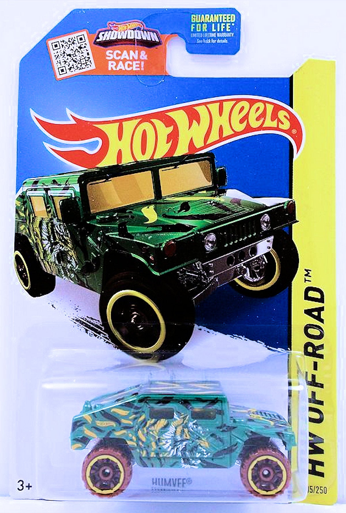 Hot Wheels 2015 - Collector # 105/250 - HW Off-Road / Jungle Rally - Humvee - Green - USA 'Epic Race' Card