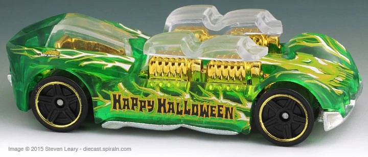 Hot Wheels 2022 - Halloween / Trick or Treat 4/5 - What-4-2 - Transparent Green - Skull Wheels - Grocery Stores