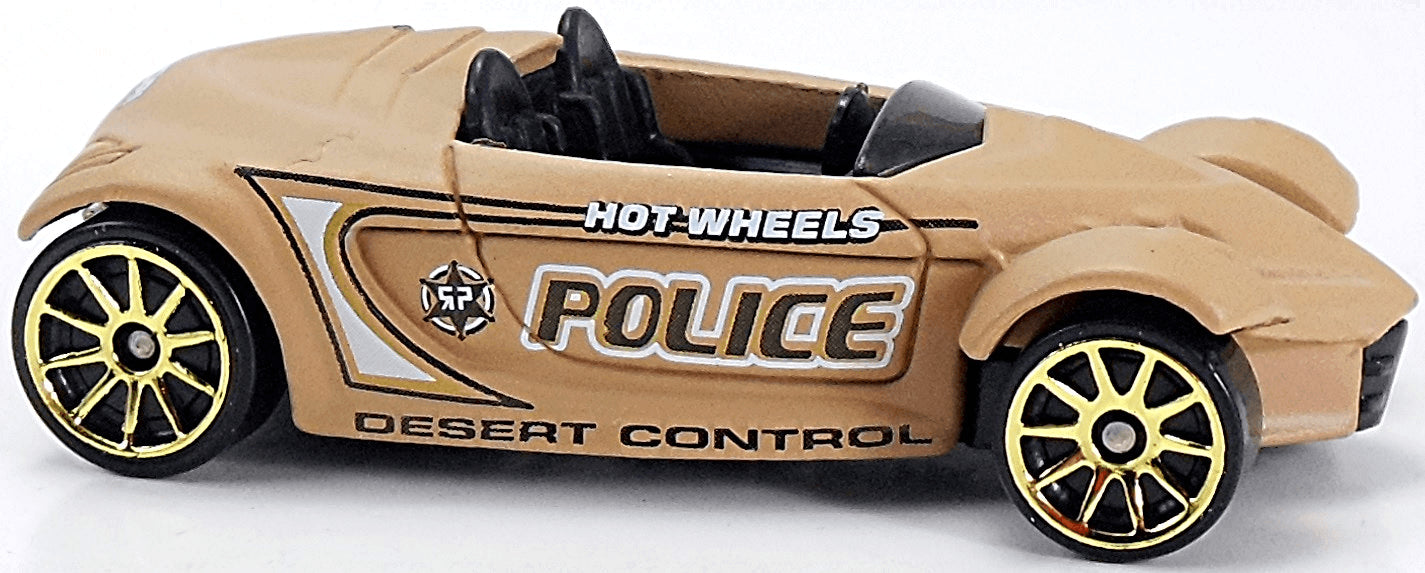 Hot Wheels 2004 - Collector # 179/212 - Roll Patrol - Hyundai Spyder Concept - Matte Tan / Police - Gold 10 Spokes - USA Card