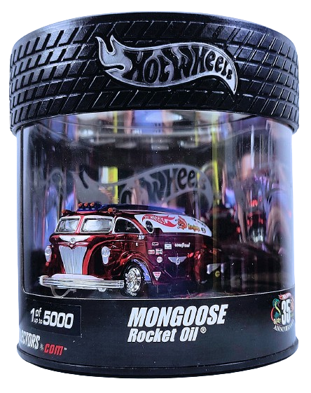 Hot Wheels 2005 - Showcase / Mongoose 35th Anniversary - Rocket Oil - Tom "Mongoose" McEwen is Spectrflame Red - Metal/Metal & Real Riders - Showcase Round Display - Limited to 5,000