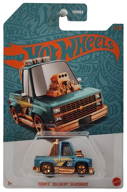 Hot Wheels 2024 - 56th Anniversary 1/6 - Toon'd '83 Chevy Silverado - Turquoise & Copper - Drug & Discount Stores Exclusive