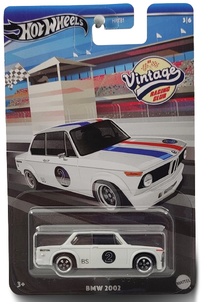 Hot Wheels 2024 - Theme / Vintage Racing Club 3/6 - BMW 2002 - White / #2 - C5 Wheels - Kroger Exclusive