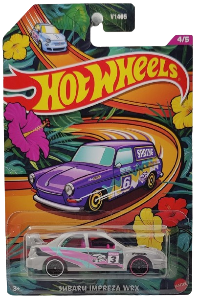 Hot Wheels 2024 - Theme / Easter / Spring 4/5 - Subaru Impreza WRX - Gray - PR5 Wheels - Spring Card