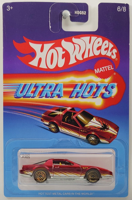 Hot Wheels 2024 - Ultra Hots 6/8 - 80's Pontiac Firebird - Spectraflame Red - Gold UH Wheels - Target Exclusive - Retro Ultra Hots Blister Card