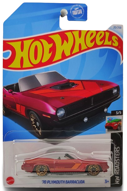 Hot Wheels 2024 - Collector # 020/250 - HW Roadsters 03/05 - '70 Plymouth Barracuda - Red - USA