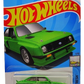 Hot Wheels 2024 - Collector # 023/250 - Factory Fresh 1/10 - SUPER Treasure Hunt - Ford Escort RS2000 - Spectraflame Neon Green / TH Logo on Rear - Real Rider 8 Spoke Wheels - International Card