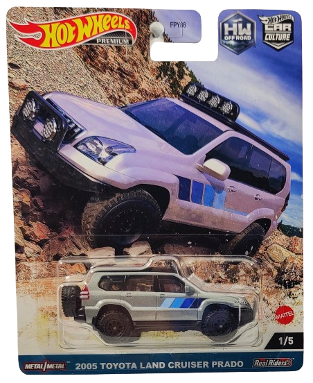 Hot Wheels 2023 - Premium / Car Culture / HW Off Road # 1/5 - 2005 Toyota Land Cruiser Prado - Metallic Gray - Metal/Metal & Real Riders - New Casting!