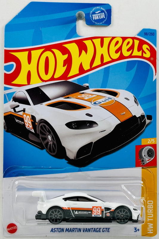 Hot Wheels 2023 - Collector # 098/250 - HW Turbo 02/05 - Aston Martin Vantage GTE - White - USA