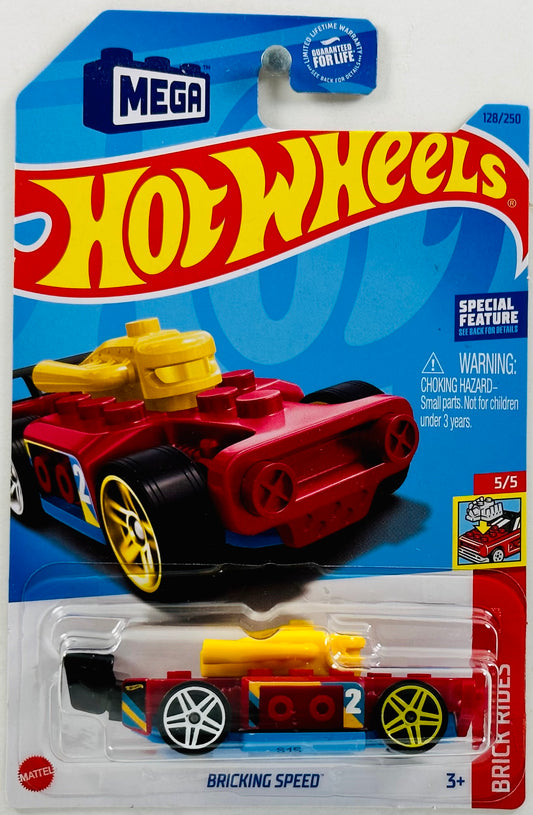 Hot Wheels 2023 - Collector # 128/250 - Brick Rides 05/05 - Bricking Speed - Red - USA