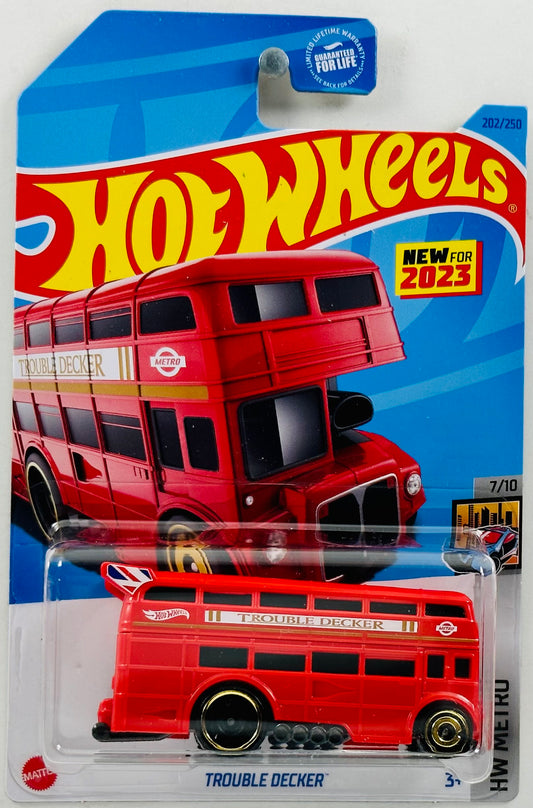 Hot Wheels 2023 - Collector # 202/250 - HW Metro 07/10 - New Models - Trouble Decker - Red - USA