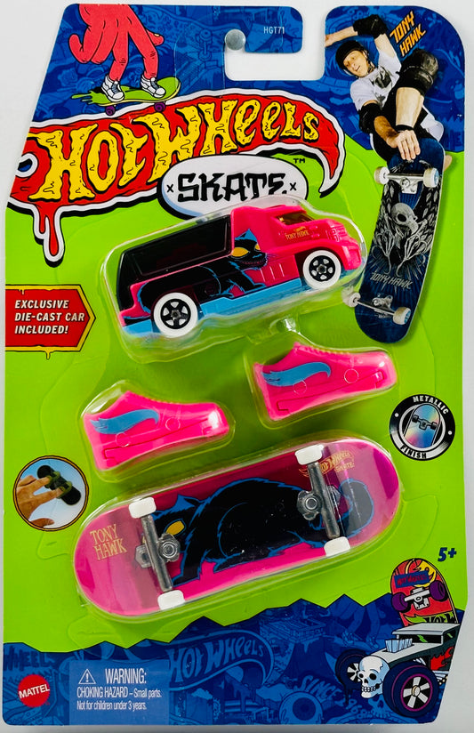 Hot Wheels 2022 - Skate - Multipack w/ Car - Animal Attack - HW Rapid Response - Pink - Animal 'Tony Hawk' Graphics - Metallic Finish - Large Blister Card