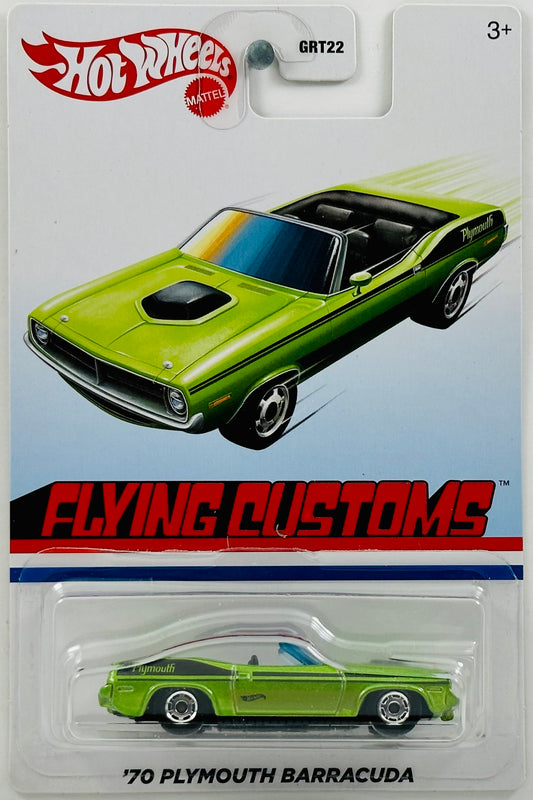 Hot Wheels 2021 - Flying Customs - '70 Plymouth Barracuda - Lime Green - Black Stripes - Target Exclusive