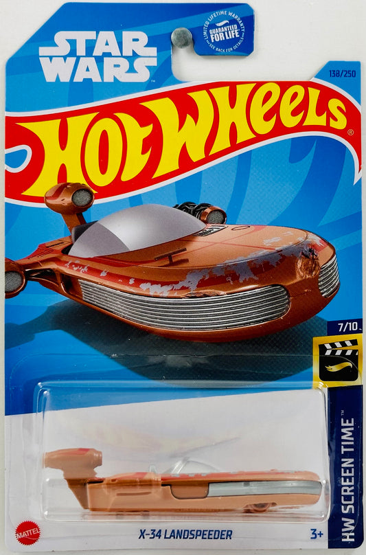 Hot Wheels 2023 - Collector # 138/250 - HW Screen Time 07/10 - Star Wars - X-34 Landspeeder - Copper - USA