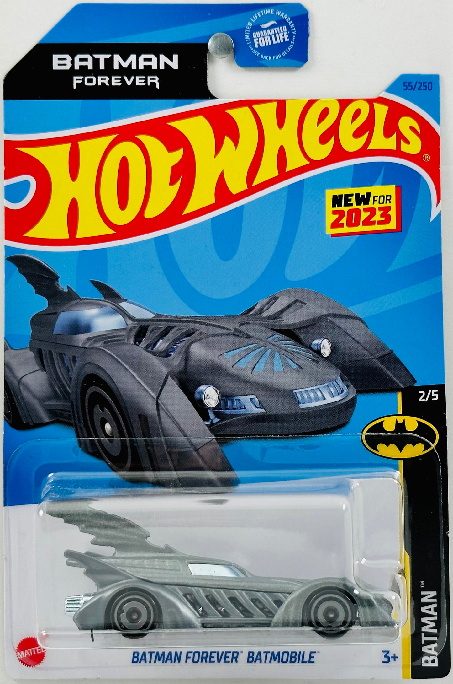 Hot Wheels 2023 - Collector # 55/250 - New Models - Batman 02/05 - Batman Forever Batmobile - Gray - Batman Forever - USA