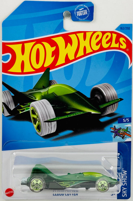 Hot Wheels 2023 - Collector # 162/250 - Sky Show 05/05 - Cloud Cutter - Green - Flames on Wings - USA