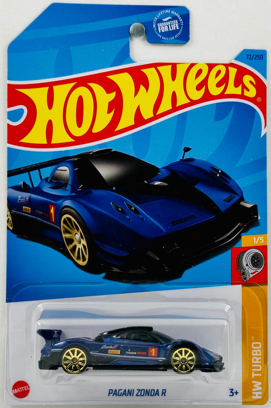 Hot Wheels 2023 - Collector # 072/250 - HW Trubo 01/05 - Pagani Zonda R - Dark Indigo - 'Staskin Racking' / '1' - USA