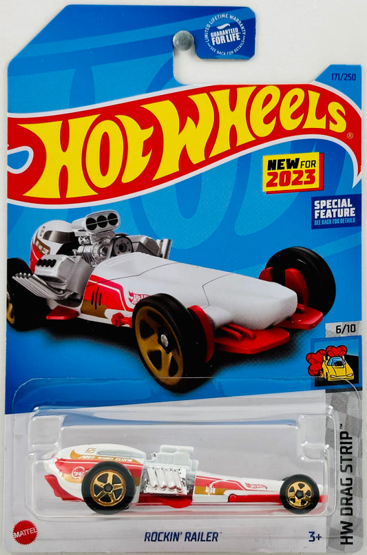 Hot Wheels 2023 - Collector # 171/250 - HW Drag Strip 06/10 - New Models - Rockin' Railer - White - USA