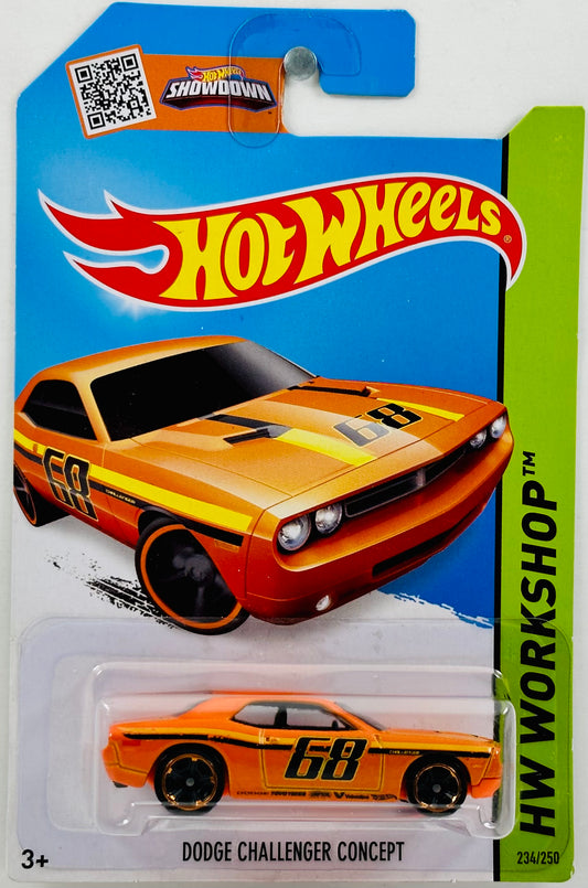 Hot Wheels 2015 - Collector # 234/250 - HW Workshop / Muscle Mania - Dodge Challenger Concept - Orange - '68' - IC