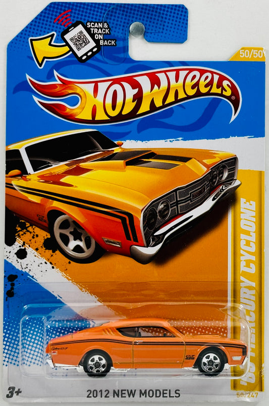 Hot Wheels 2012 - Collector # 050/247 - New Models 50/50 - '69 Mercury Cyclone - Orange - Black Stripes - USA