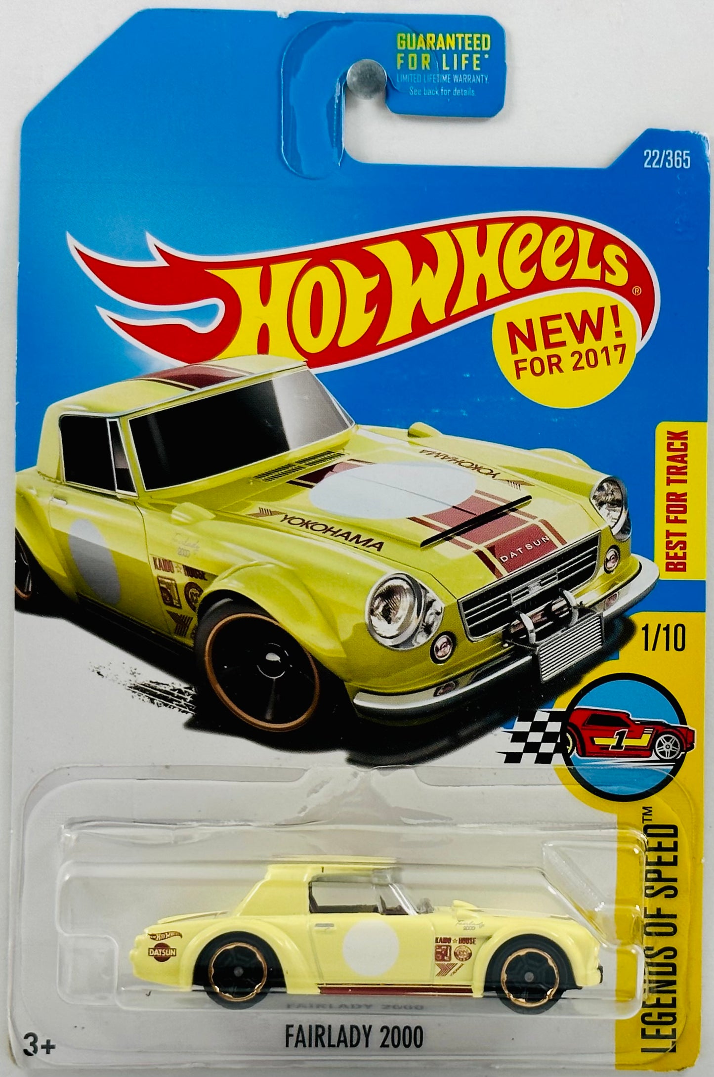 Hot Wheels 2017 - Collector # 022/365 - Legends of Speed 01/10 - New Models - Fairlady 2000 - Light Yellow - Brown Stripes / White Circle - USA