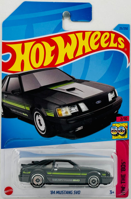 Hot Wheels 2023 - Collector # 025/250 - HW: The '80s 02/10 - '84 Mustang SVO - Black - AeroDisc Wheels - IC