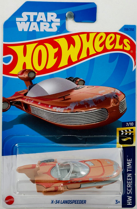 Hot Wheels 2023 - Collector # 138/250 - HW Screen Time 07/10 - Star Wars - X-34 Landspeeder - Copper - IC