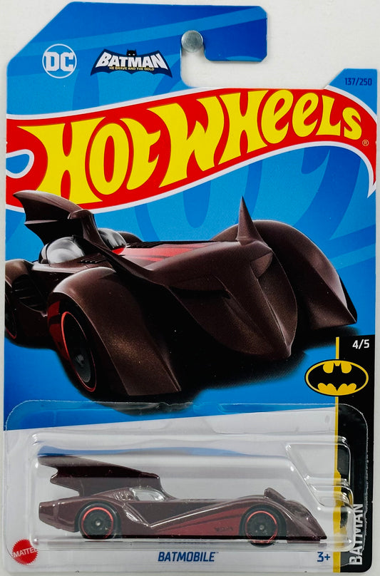 Hot Wheels 2023 - Collector # 137/250 - Batman 04/05 - Batmobile - Metallic Burgandy - Batman: He Brave and the Bold - DC Comics - IC