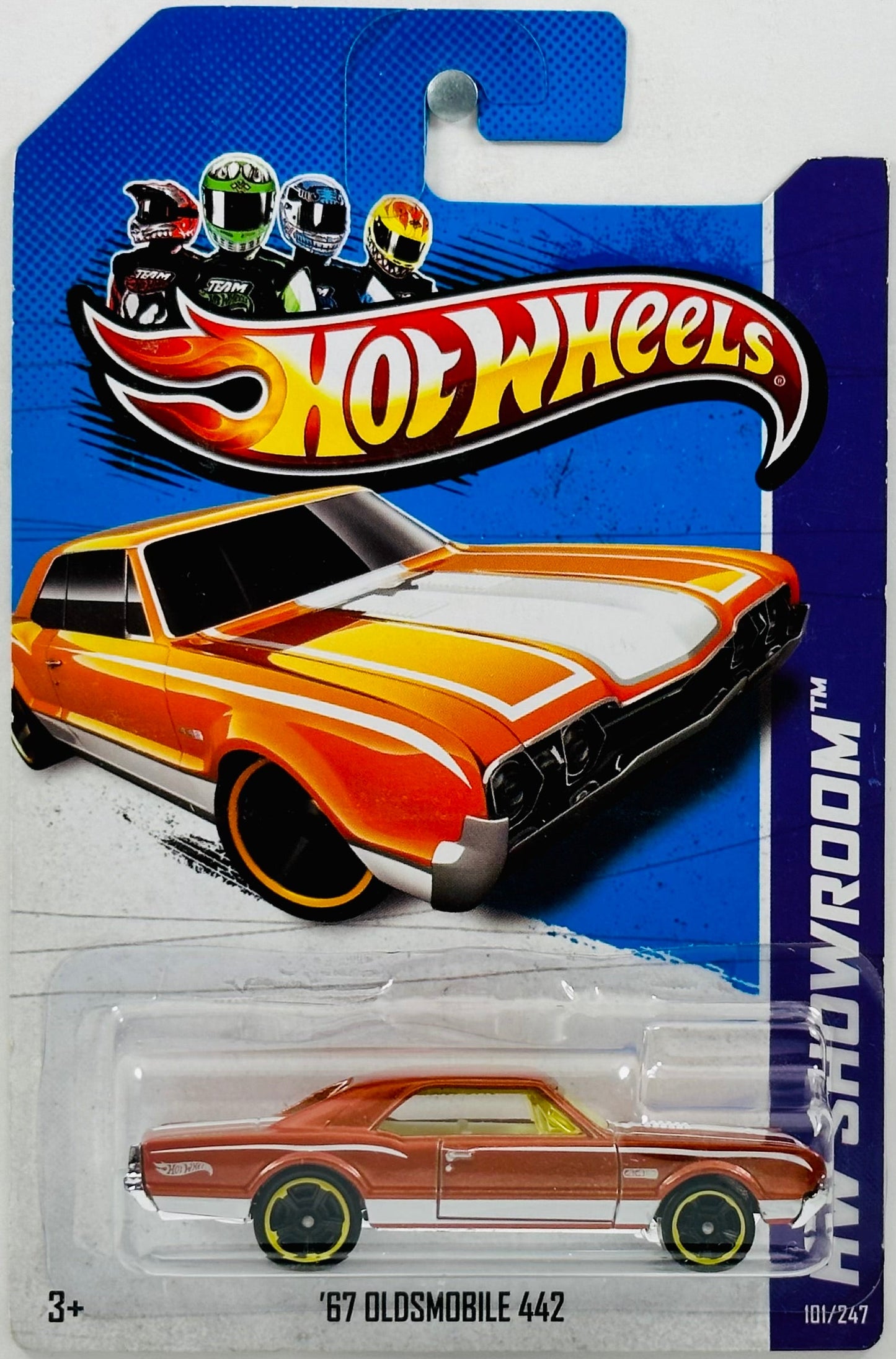 Hot Wheels 2012 - Collector # 101/247 - HW Showroom / Muscle Mania - GM 01/10 -& '67 Oldsmobile 442 - Burnt Orange - KMart Exclusive - USA Card