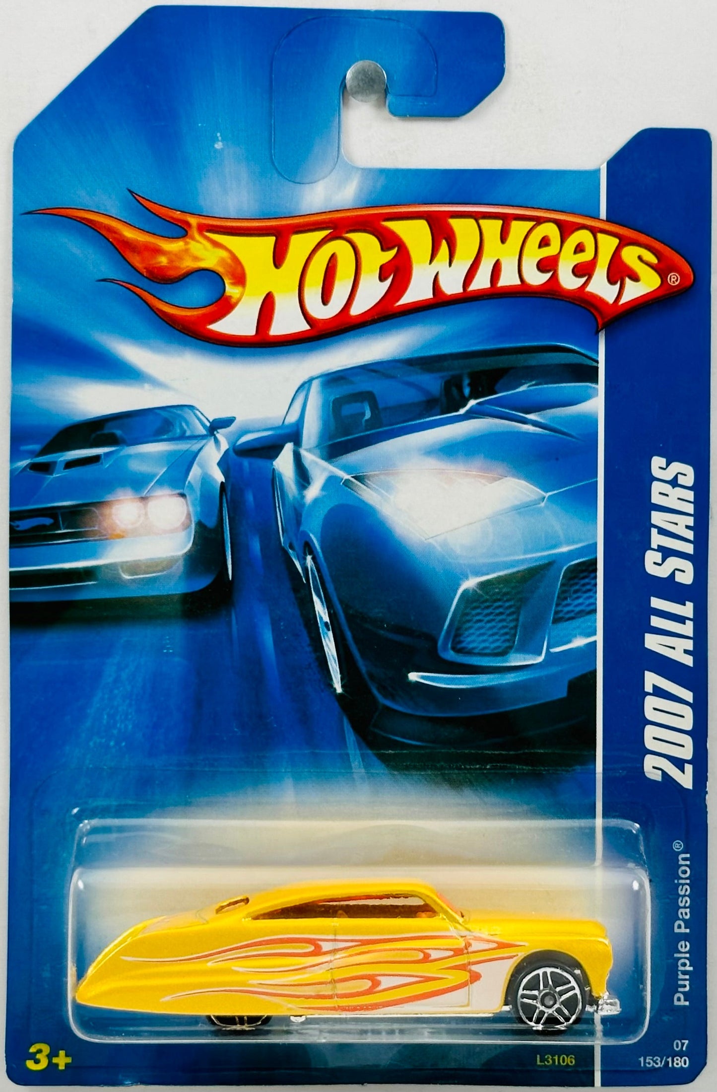 Hot Wheels 2007 - Collector # 153/180 - All Stars 21/24 - Purple Passion - Yellow - PR5 Wheels - USA Card