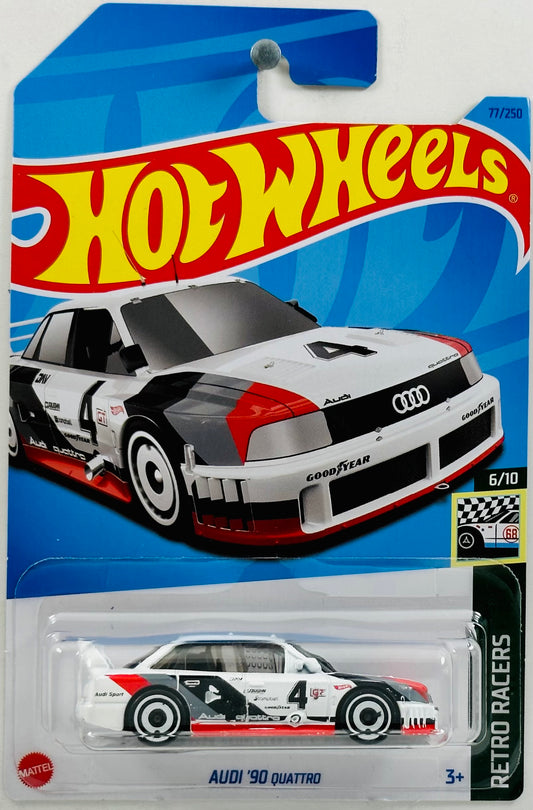 Hot Wheels 2023 - Collector # 077/250 - Retro Racers 06/10 - Audi '90 Quattro - White - IC