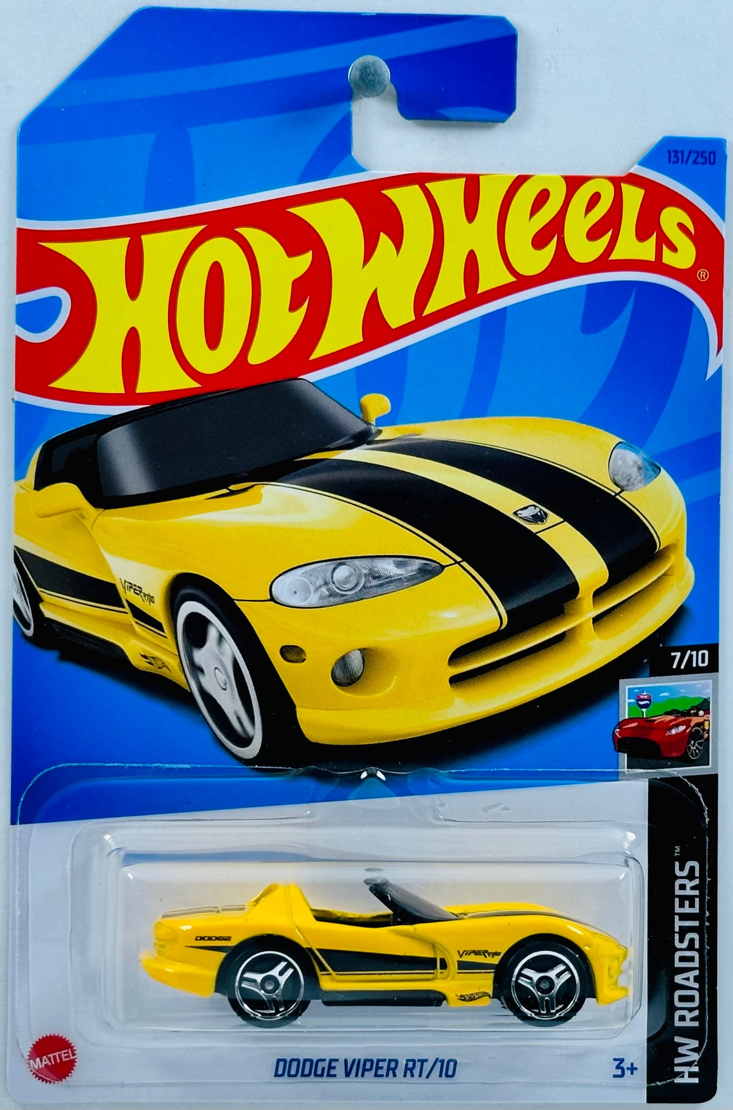 Hot Wheels 2023 - Collector # 131/250 - HW Roadsters 7/10 - Dodge Viper RT/10 - Yellow - IC