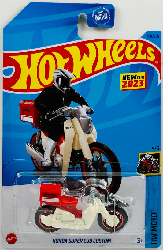 Hot Wheels 2023 - Collector # 160/250 - HW Moto 05/05 - New Models - Honda Super Cub Custom - White - USA