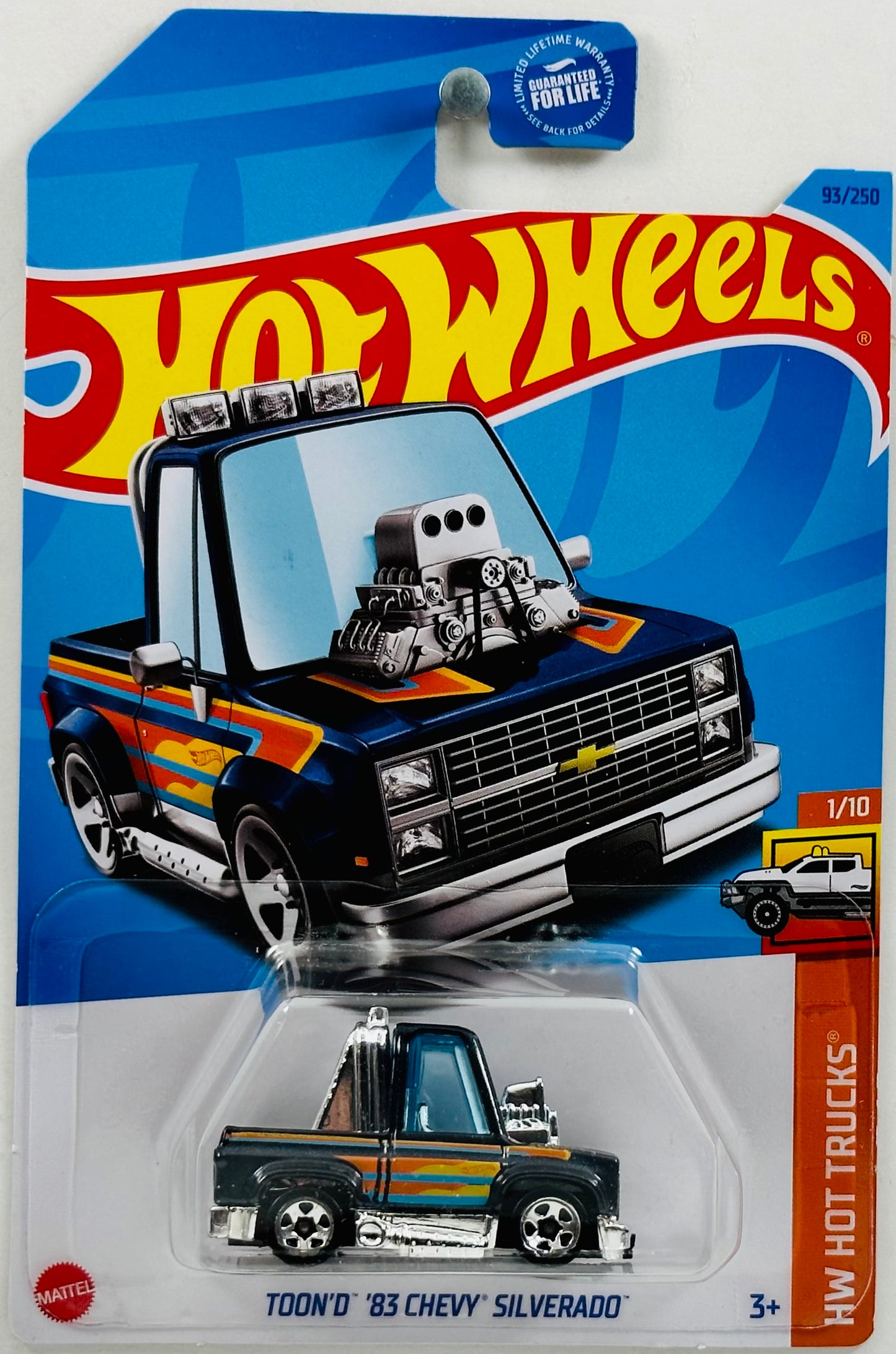 Hot Wheels 2023 - Collector # 093/250 - HW Hot Trucks 01/10 - Toon'd '83 Chevy Silverado - Dark Blue - USA