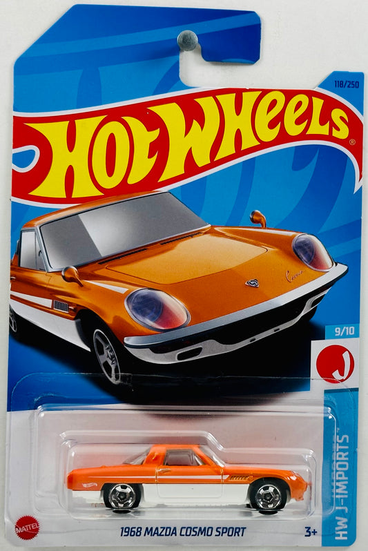 Hot Wheels 2023 - Collector # 118/250 - HW J-Imports 09/10 - 1968 Mazda Cosmo Sport - Orange - White Bottom - IC