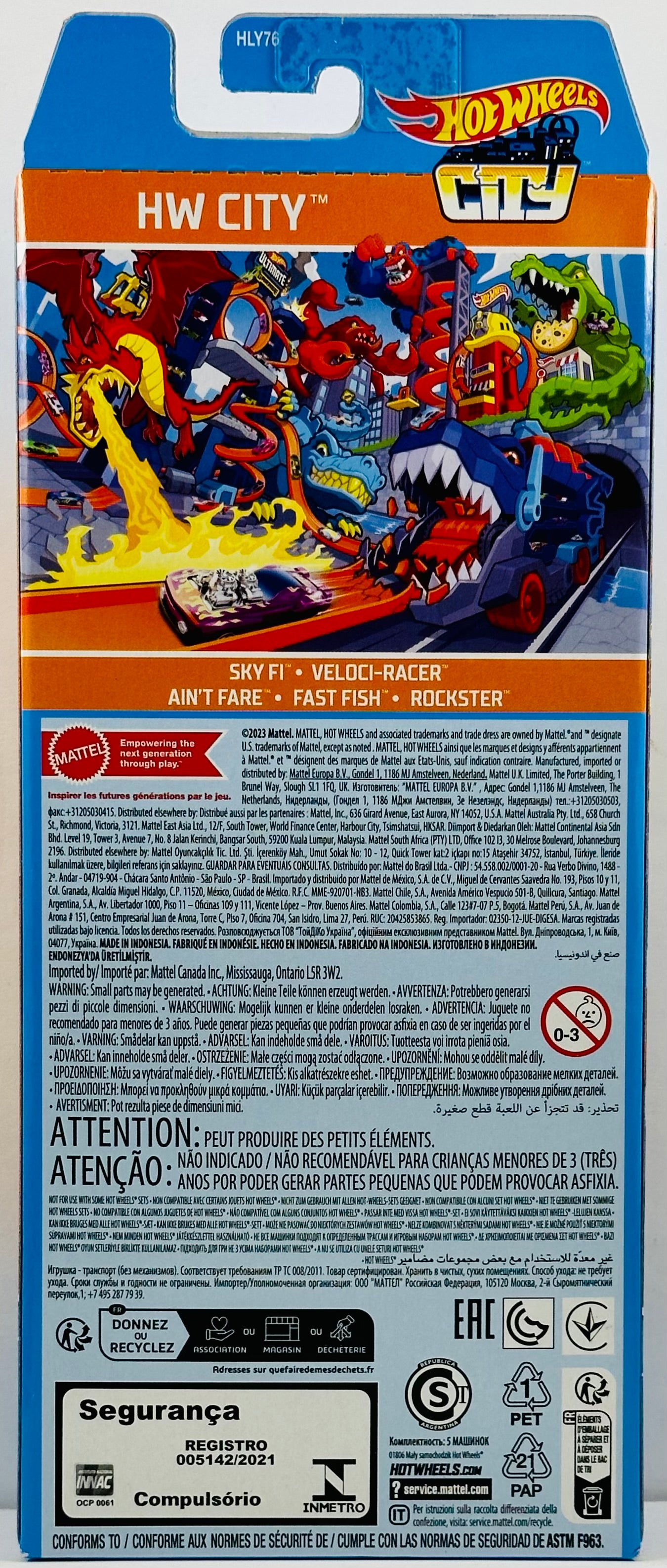 Hot Wheels 2023 - Gift Pack / 5-Pack - HW City - Sky Fi, Veloci-Racer, Ain't Fare, Fast Fish & Rockster