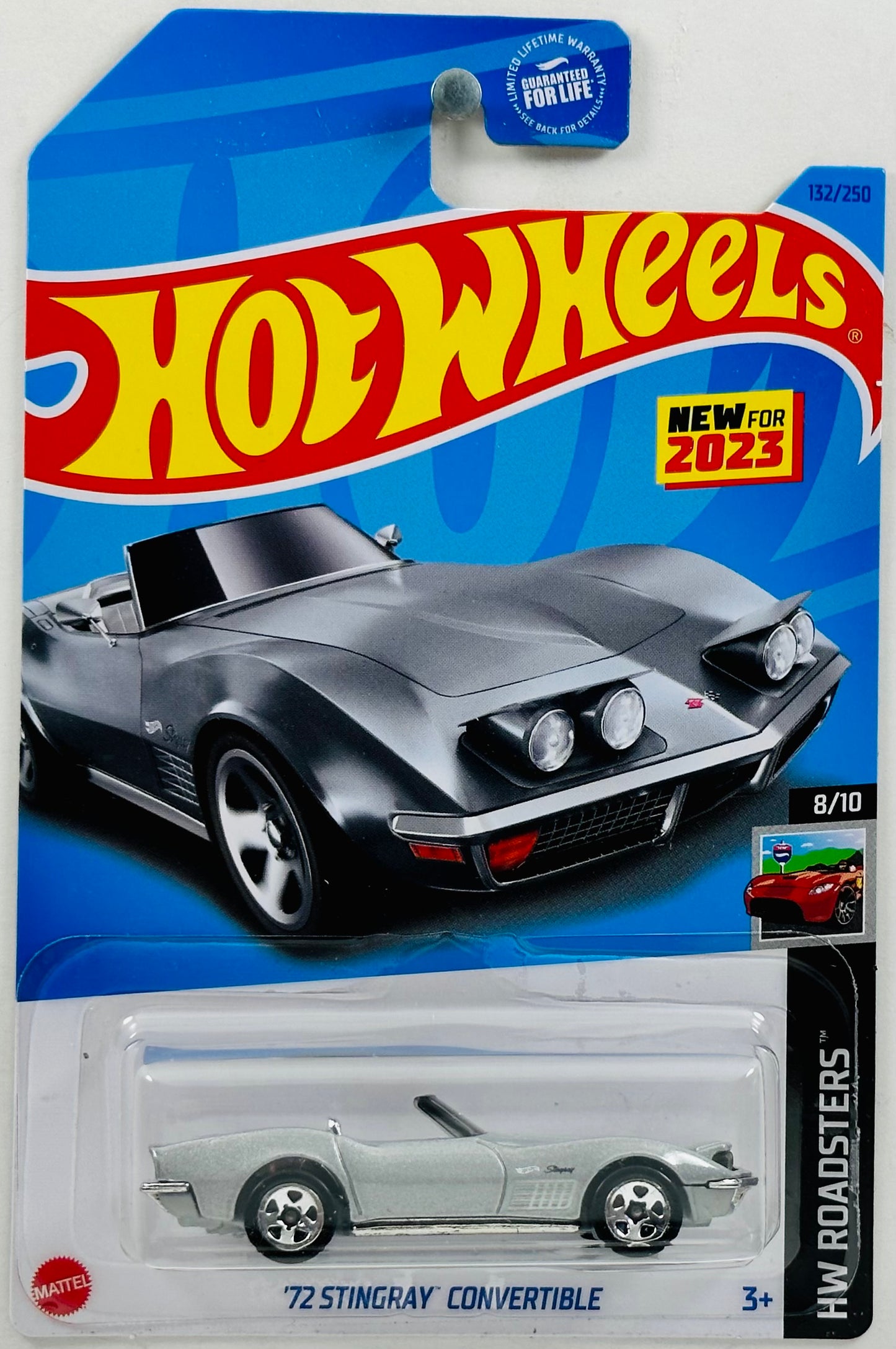 Hot Wheels 2023 - Collector # 132/250 - Roadsters 08/10 - New Models - '72 Stingray Convertible - Gray - USA