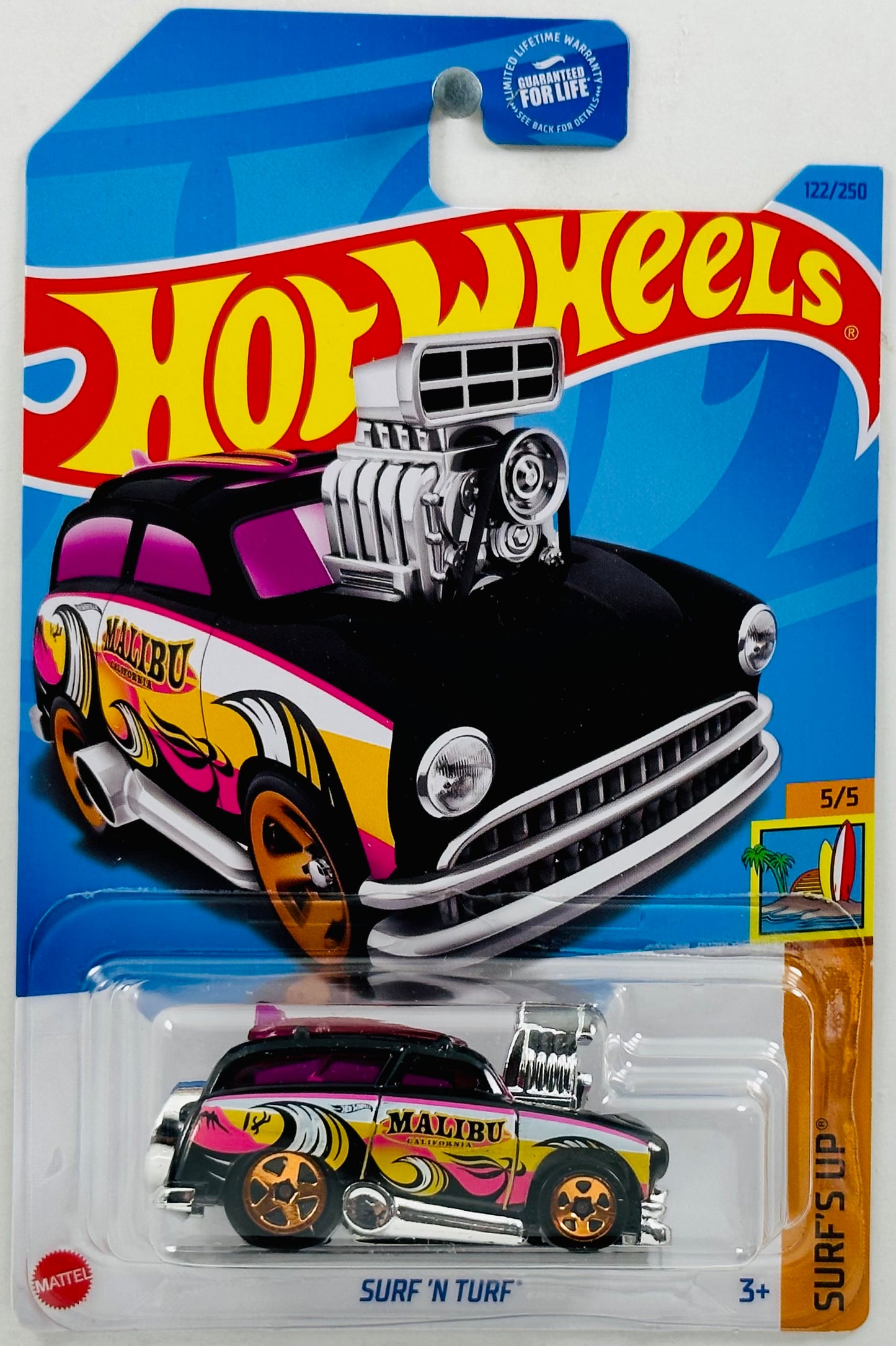 Hot Wheels 2023 - Collector # 122/250 - Surf's Up 5/5 - Surf 'N Turf - Black / Malibu - USA