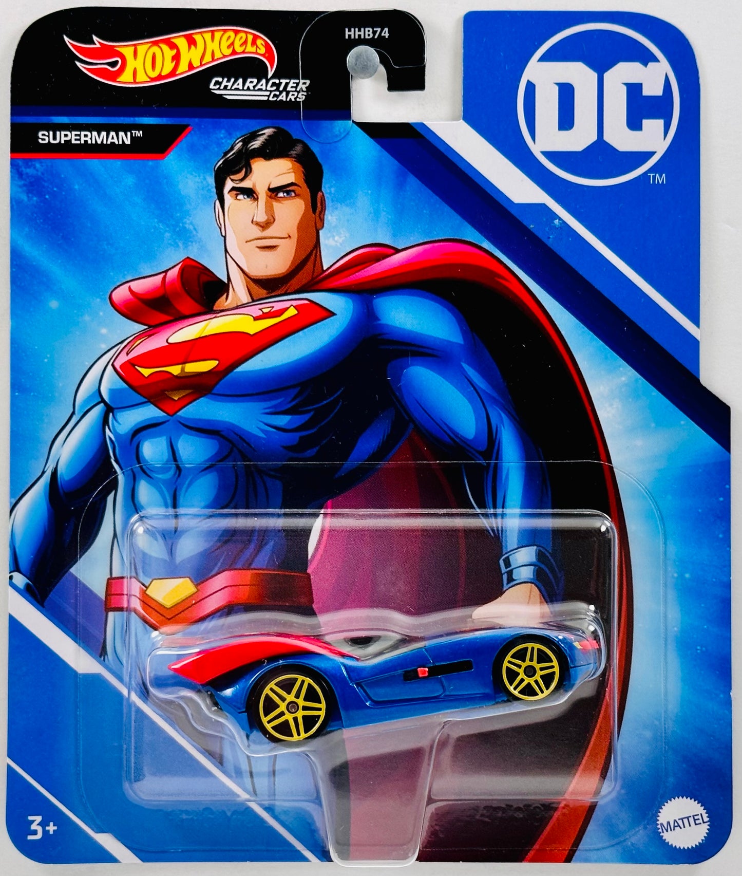 Hot Wheels 2023 - Character Cars / DC Comics - Superman - Red & Blue - Large Blister Card