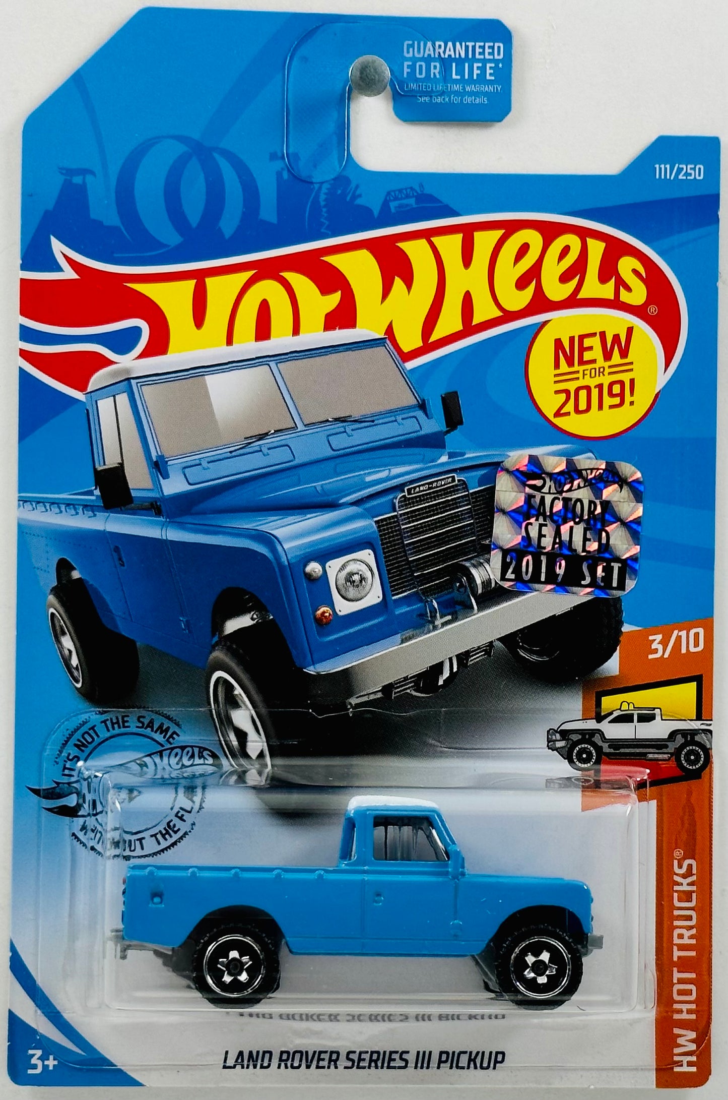 Hot Wheels 2019 - Collector # 111/250 - HW Hot Trucks 3/10 - New Models - Land Rover Series III Pickup - Sky Blue - FSC