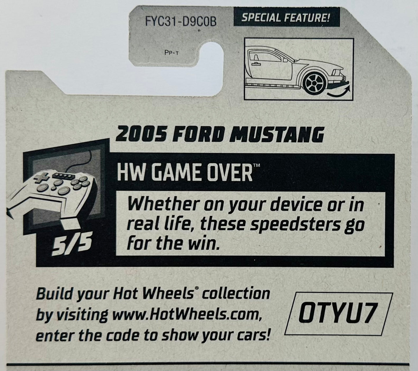 Hot Wheels 2019 - Collector # 044/250 - HW Game Over 5/5 - 2005 Ford Mustang - Black - FSC