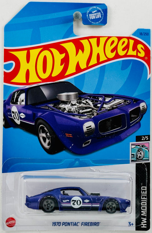 Hot Wheels 2023 - Collector # 018/250 - HW Modified 02/05 - 1970 Pontiac Firebird - Purple - USA