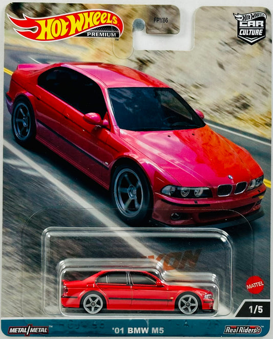 Hot Wheels 2023 - Premium / Car Culture - Canyon Warriors 01/05 - '01 BMW M5 - Red - Metal/Metal & Real Riders