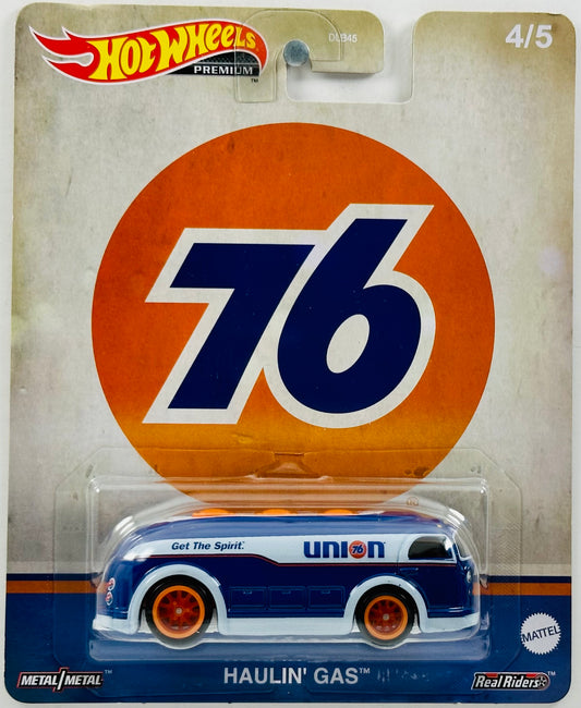 Hot Wheels 2023 - Premium / Pop Culture - Vintage Oil 04/05 - Haulin' Gas - Blue - '76' / 'Union' - Metal/Metal & Real Riders