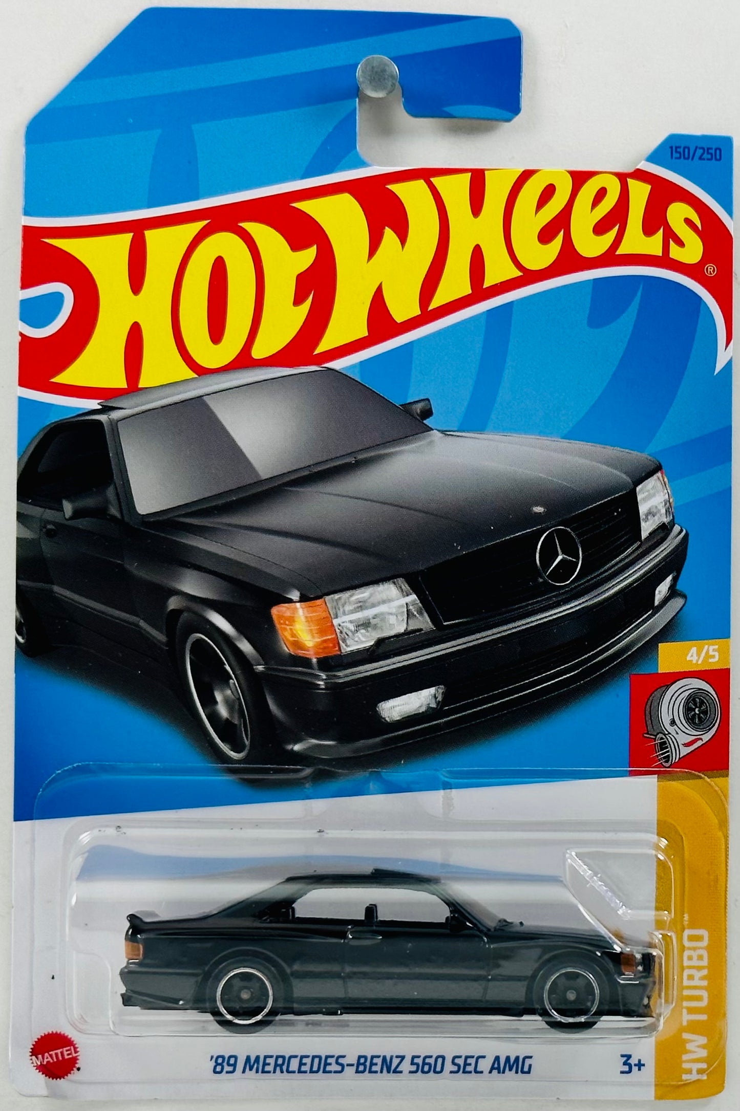 Hot Wheels 2023 - Collector # 150/250 - HW Turbo 4/5 - '89 Mercedes-Benz 560 SEC AMG - Black - IC