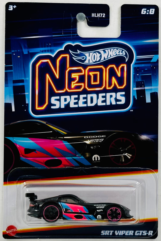 Hot Wheels 2023 - Neon Speeders 06/08 - SRT Viper GTS-R - Black - Neon Pink & Blue Paint - Walmart Exclusive