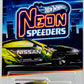 Hot Wheels 2023 - Neon Speeders 03/08 - 2017 Nissan GTR (R35) - Black - 'Nissan' / Neon Green & Yellow Paint / Black Stripes - Walmart Exclusive